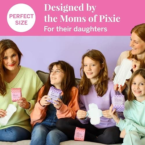 Pixie First Period Kit for Girls 9-12 - Ranked 1 for Organic Cotton Teen Pads with Wings - Period Tracking Bracelet & Discreet Crossbody Bag - On-the-Go Tween Starter Kit & Feminine Hygiene Essentials thumbnail 8