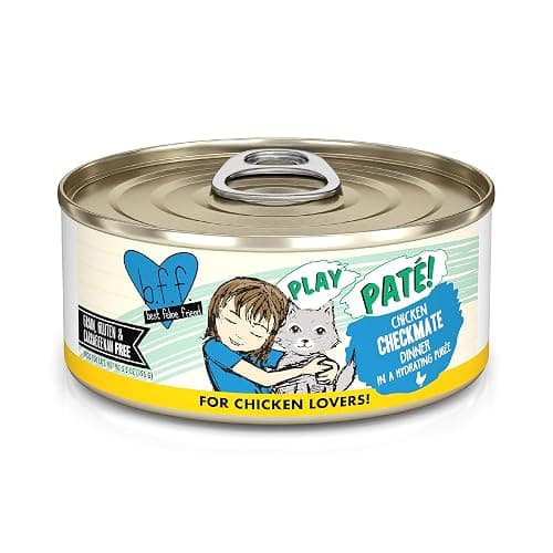 Weruva B.F.F. Play - Best Feline Friend Paté Lovers, Aw Yeah!, Chicken Checkmate with Chicken, 5.5oz Can (Pack of 8) - Image 1