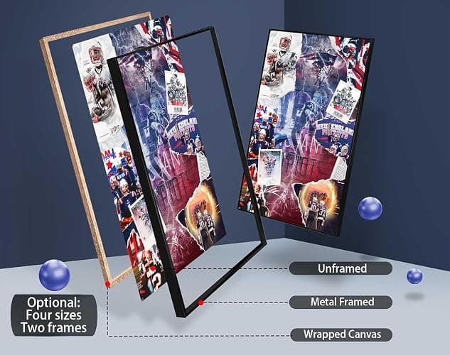 SPASAV 11"x17" Unframed, Patriots Football Player Collage Poster, Canvas Print Wall Art, Man Cave Home Decor thumbnail 6