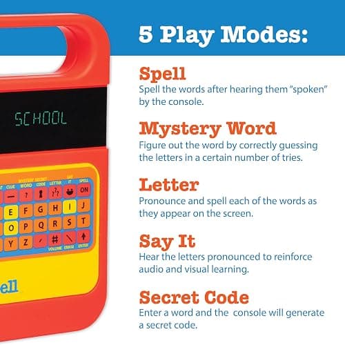 Speak & Spell Electronic Game - Educational Learning Toy, Spelling Games, 80s Retro Handheld Arcade, Autism Toys, Activity for Boys, Girls, Toddler, Ages 7+ thumbnail 5