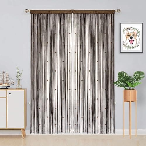 YIIBAII Beaded Curtain Beaded Curtains for Doorways Crystals Suitable for Interior Hanging Decoration and Partitions Closet Curtains (39"x110", Coffee) thumbnail 4