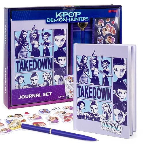 Kpop Demon Hunters™ Journal Set, 40 Double-Sided Lined Pages, Bonus Kpop Stickers & Pen, Official K Pop Demon Hunters Merch for K-Pop Fans, Students, Teens - Image 1