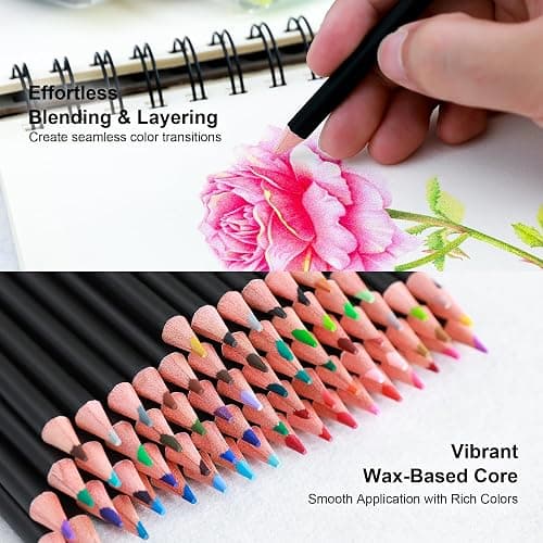 KALOUR 72 Count Colored Pencils for Adult Coloring Books, Soft Core,Ideal for Drawing Blending Shading,Color Pencils Set Gift for Beginners Artists thumbnail 6