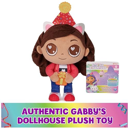 Gabby’s Dollhouse, Celebration Series 9-Inch Tall Gabby Girl Plushies, Kids Toys for Girls & Boys Ages 3 and Up thumbnail 6