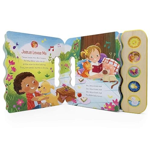 Jesus Loves Me 5-Button Songbook - Perfect Gift for Easter Baskets, Christmas, Birthdays, Baptisms, and More (Little Sunbeams) thumbnail 4