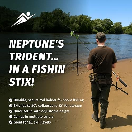 FISHIN' STIX Ready to Fish Kit - Includes 30" Rod Holder, All Terrain Stand Tripod and Bite Alarm thumbnail 2