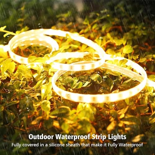 echosari Solar LED Strip Lights Outdoor, 5M 320 LED Lights Strip with Remote 8 Modes Solar Garden Lights Outdoor Waterproof Rope Light for Fence Porch Gazebo Trees Backyard Decor(Warm White) thumbnail 6