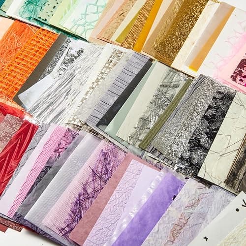 208 Sheets A7 Scrapbook Paper Kit, 12 Colors Mixed Textured Paper and Mesh Fabric Assorted Set, Junk Journal Supplies for DIY Crafts, Bullet Journal, Card Making, Scrapbooking thumbnail 5
