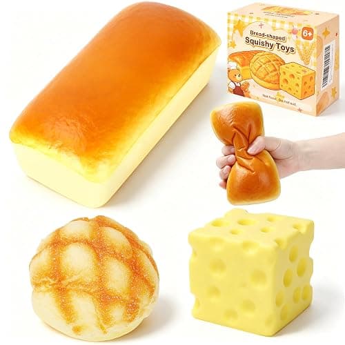 dZbGift Bread Butter Squishy,Cheese Squishy,3pcs Slow Rising squishies -Squeeze Toys,Jumbo squishies for Stress Relief,Gift for Boys Girls Adults thumbnail 7