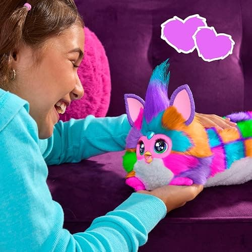 FURBY DJ Interactive Toy, Neon Star, Snuggly Electronic Plush, Music, Lights, Motion, & Games, Speaks English & Furbish, 32 in Long, 6+ Years (Amazon Exclusive) thumbnail 9