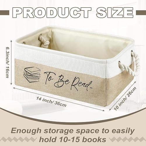 Marsui Book Lover Gifts TBR Book Storage Basket to Be Read List Storage Bin Bookish Accessories Bookworm Gift for Club Members Student Teacher Reading Accessories thumbnail 3