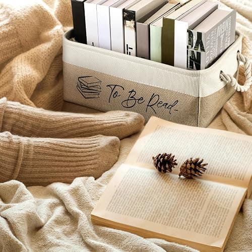 Marsui Book Lover Gifts TBR Book Storage Basket to Be Read List Storage Bin Bookish Accessories Bookworm Gift for Club Members Student Teacher Reading Accessories thumbnail 6
