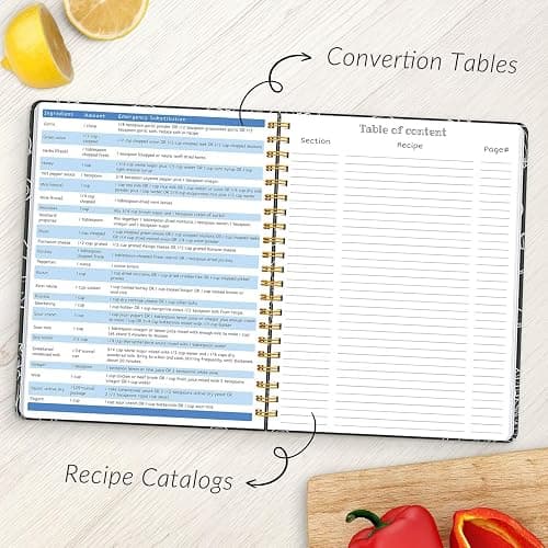 LuBudingJoy Blank Recipe Notebook to Write in Your Own Recipes, Full Page Sprial Hardcover Personal Recipe Organise, Recipe Journal Hold 140 Recipes (Black) thumbnail 3