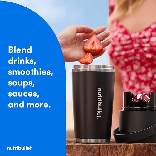 nutribullet Flip Portable Blender with Insulated Cup, Cordless, Black, NBPB50350AK thumbnail 14