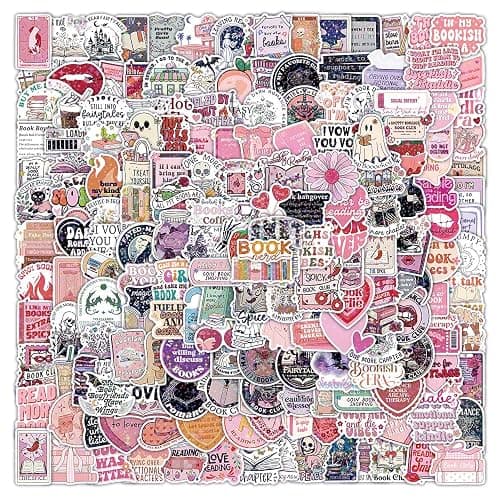 200PCS Romance Book Stickers with Gift Box, Holographic Bookish Sticker Pack for Readers Adult Spicy Booktok Vinyl Decals for Laptop Reader Water Bottle Waterproof - Image 1