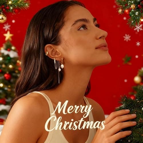 Moodear Gold Hoop Earrings for Women No Tarnish - Dainty Pearl Drop Dangle Huggie Hoops Trendy Earring Sets for Multiple Piercing Hypoallergenic Jewelry Gift thumbnail 2