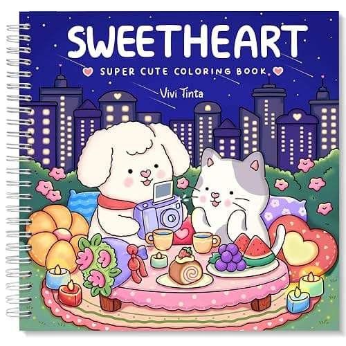 Sweetheart: Coloring Book for Adults & Teens Featuring Adorable Animals - Image 1