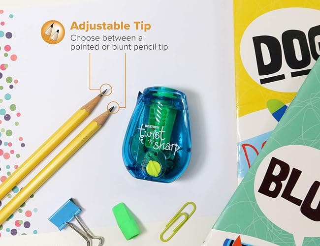 Bostitch Office Twist-n-Sharp Pencil Sharpener, for Kids & Colored Pencils, Assorted Colors (PS1-BLUE-EC) thumbnail 2