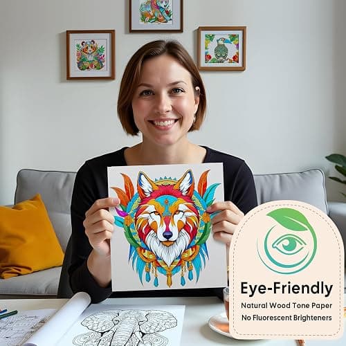 FUN LAVIE Adult Coloring Book - Mandala Animal Designs for Adults Relaxation and Teens Stress Relief, Spiral Bound Coloring Book for Women, Mindfulness Mandalas and Animal Patterns for Anxiety Relief thumbnail 4