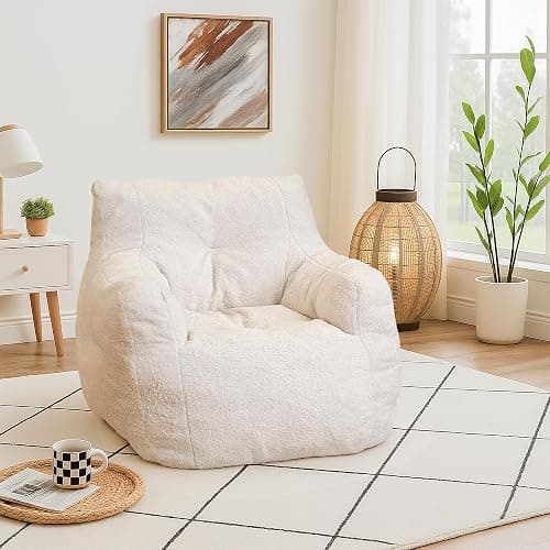 Cvortll Bean Bag Chairs for Adults Kids, Bean Bag Chair with Filler, Fluffy Lazy Sofa, Comfy Cozy BeanBag Chair with Memory Foam for Small Spaces, Bedroom, Living Room, Dorm - Image 1