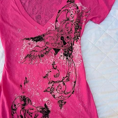 Y2k Grunge Shirt Alt Emo Clothes Women Whimsical Goth Short Sleeve Top Vintage Graphic Tees 2000s Tops Teen Girls thumbnail 2