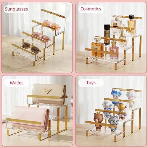 TIPSYTREE 3-Layer Wallet Display Stand, Wide 2.75" Shelves Metal Clutch Holder, Purse Stand for Closet, Boutique Counter, Retail Store Display thumbnail 7