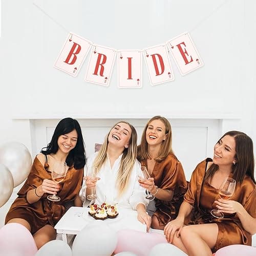 Lucky in Love Bachelorette Banner - Bride Casino Bachelorette Decorations, Las Vegas Sign Bridal Shower Party Supplies, Queen of Heart Playing Card Pieces Garland, Poker Chip Wedding Cake Smash Photo Props thumbnail 5