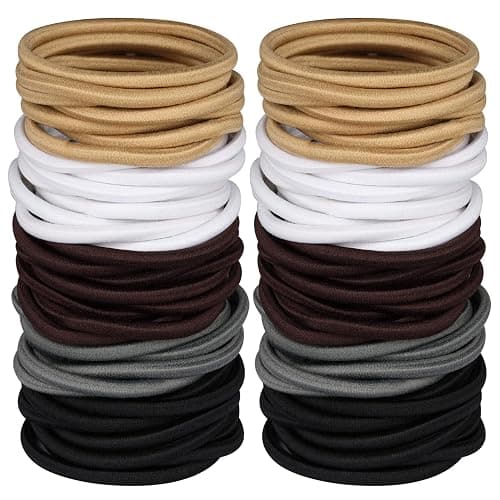 120 Pcs Neutral Colors Elastic Hair Tie, 4MM Ponytail Holders for Medium to Thick Hair No Damage Hair Accessories for Men, Women, Boys, and Girls for Long Braids - Image 1