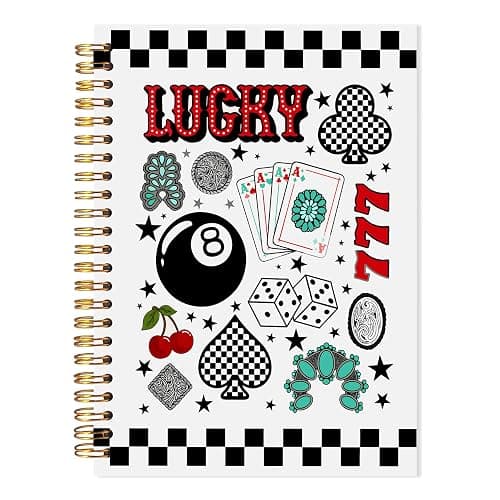 LADOCK Vintage Western Notebook, Trendy Lucky 8 Ball Journal, Retro Cowboy Cowgirl Spiral Notebook, Western Office Supplies, Country Southwestern Journal for Women, 5.5x8.3 - Image 1