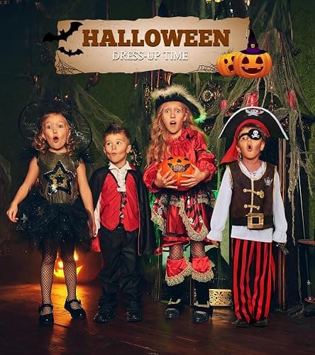 BIBUTY Pirate Costume Kids Halloween Costumes for Boys Girls, Pretend Play & Dress Up Clothes for Little Boys Girls Halloween Costumes for Kids, Toddler Boys Pirate Costume Toys Gifts for 3-6 thumbnail 2