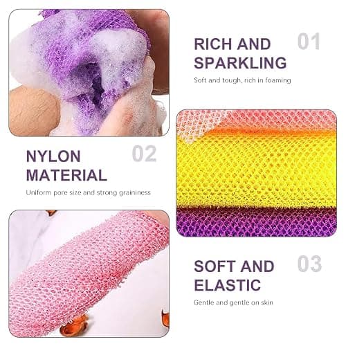 African Exfoliating Net Bath Sponge，African Net Sponge，Net Sponge (White-Large) - White-large thumbnail 2