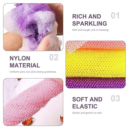 African Exfoliating Net Bath Sponge，African Net Sponge，Net Sponge (White-Large) - White-large thumbnail 2