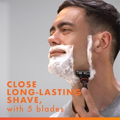 Gillette Fusion5 Razors for Men, 1 Razor, 4 Blade Refills, Lubrastrip for a More Comfortable Shave thumbnail 4