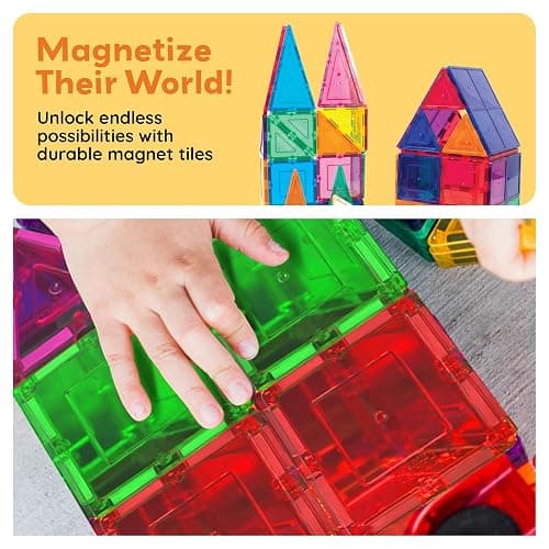 PicassoTiles 100 Piece Set 100pcs Magnet Building Tiles Clear Magnetic 3D Blocks Construction Playboards, Creativity Beyond Imagination, Inspirational, Recreational, Educational Conventional thumbnail 7