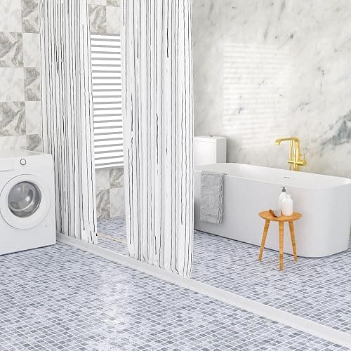 *BOUGHT* 3" High Shower Threshold Water Dam 74 IN Collapsible Shower Water Splash Guard for Curbless Shower Threshold Barrier Water Stopper for Wet and Dry Separation Bathroom and Kitchen (White) thumbnail 3