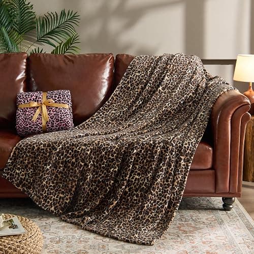 BEDELITE Fleece Blanket Soft Plush Throw for Couch Brown Leopard 50"x60" | Ultra Soft Fleece, Plush Microfiber, Lightweight Warmth, All Season Comfort, Cheetah Decor, Machine Washable, Couch Sofa Bed thumbnail 2