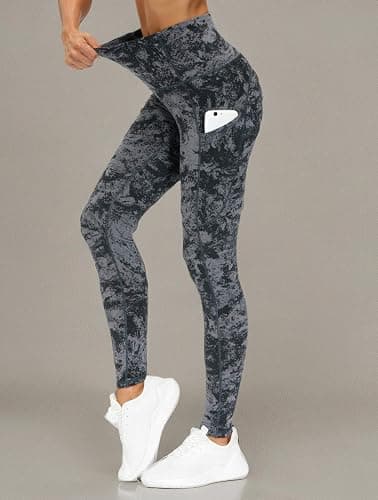 THE GYM PEOPLE Thick High Waist Yoga Pants with Pockets, Tummy Control Workout Running Yoga Leggings for Women thumbnail 7