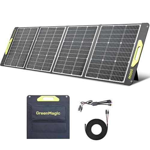 Greenmagic 200 Watt Portable Solar Panel, 23.5% High Efficiency 200W Foldable Solar Panel Charger IP67 Waterproof Solar Panel Kit w/DC XT60 MC4 Anderson Output for Home Farm Camping RV Power Station - Image 1