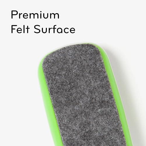 U Brands Magnetic Whiteboard Eraser, 4.5" x 2.25" x 1", Dry Erase Felt Eraser, White and Green, Lightweight Modern Design thumbnail 3