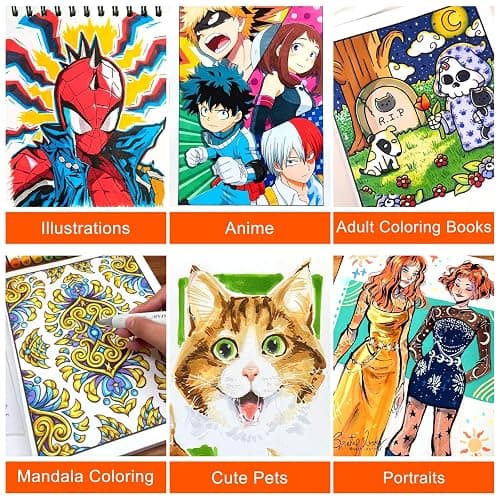 SFAIH Alcohol Markers Fine & Chisel - 49 Colors Double Tipped Art Markers for Adult Coloring Sketch Illustration, Gifts for Students Beginners - Greeting Card, Refillable Ink, Colorless Blender thumbnail 7