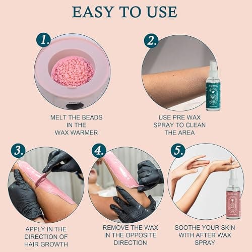 EVERLUXE Waxing Kit for Women Hair Removal with Silicone Wax Warmer Liner, Digital Waxing Machine Hard Wax Kit for Full Body, Arms, Legs, Face, Bikini, Brazilian Wax Kit for Women Men Sensitive Skin thumbnail 9