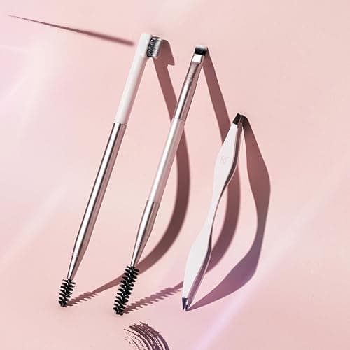 Real Techniques Brow Shaping Set, Spoolie, Tweezers & Brow Brushes | Full, fluffy brows with a brow spoolie and eyebrow tweezers set, dual-ended tools and precision tweezers thumbnail 7
