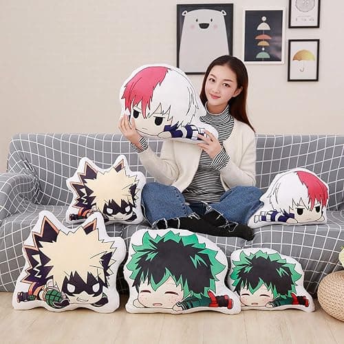 Jiumaocleu My Hero Academia Plush Pillow, No Hero Academia Figures Plushies, Anime MHA Merch Soft Cushion for Christmas Birthday Gift thumbnail 5