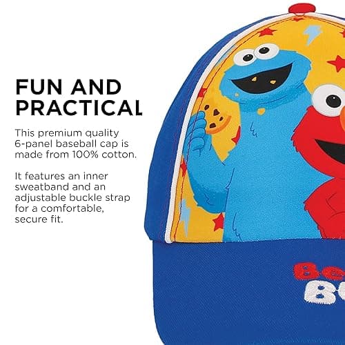 Sesame Street Baseball Cap, Toddler Hats for Boys & Girls Ages 2T-4T, Adjustable Kids Baseball Caps thumbnail 3