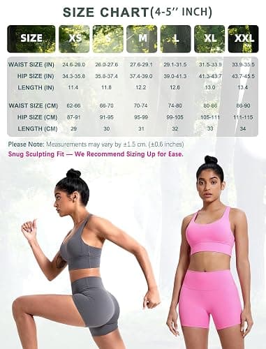 voenxe Women Workout Shorts,High Waisted Yoga Biker Short,Spandex No Front Seam Sports Gym Running Exercise Soft Short,2 Pack thumbnail 6