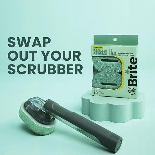 Brite by Scotch-Brite Fillable Dishwand | Household and Kitchen Sponge for Washing Dishes, 1 Dish Wand with Soap Dispenser thumbnail 10