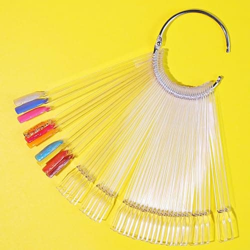 Nail Swatch Sticks with Ring for Nail Color Display Nail Art Supplies Nail Practice Samples (200pcs, transparent) thumbnail 5