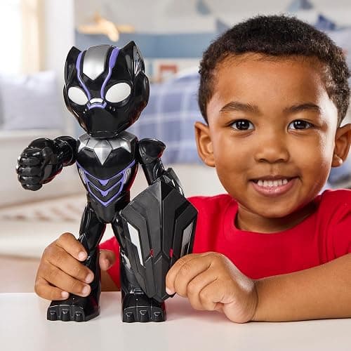 IRON MAN AND HIS AWESOME FRIENDS Marvel Supersized Black Panther Action Figure, 9-Inch (22.8 CM) Super Hero Toys for Kids, Ages 3+ thumbnail 2