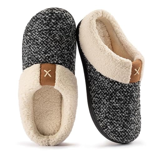 ULTRAIDEAS Women's Indoor Bedroom Slipper with Memory Foam, Gift for Women, Wool-Like House Shoe with Anti-Skid Rubber Sole for Ladies - Image 1