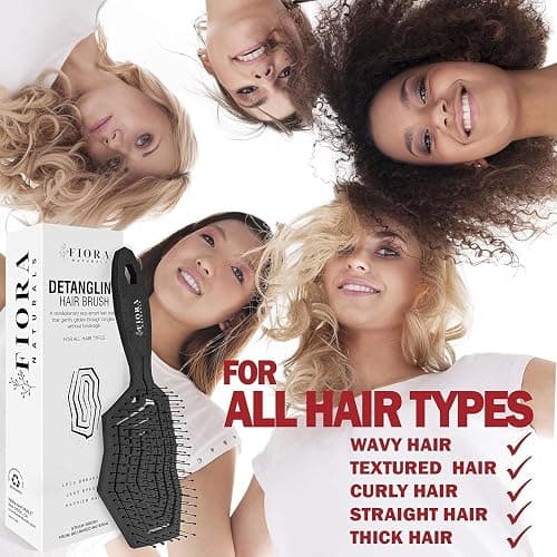 Fiora Naturals Hair Detangling Brush -100% Bio-Friendly Detangler Hair Brush w/Ultra-soft Bristles- Glide Through Tangles with Ease - For Curly, Fine, Women, Men, Kids, Toddlers, Wet and Dry Hair thumbnail 5